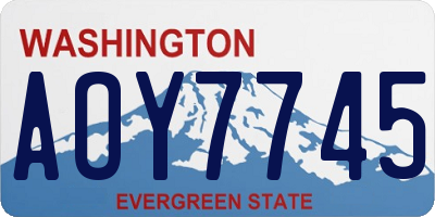 WA license plate AOY7745