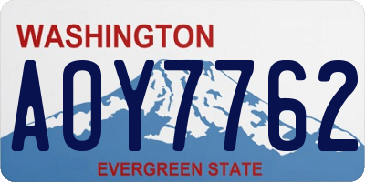 WA license plate AOY7762