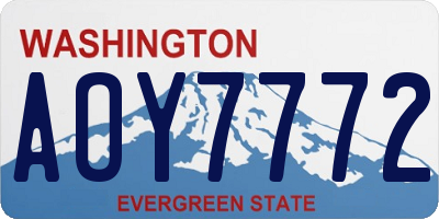 WA license plate AOY7772