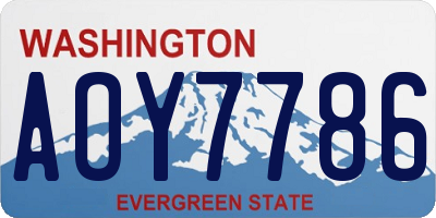WA license plate AOY7786