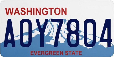 WA license plate AOY7804