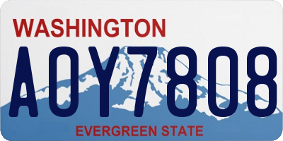 WA license plate AOY7808
