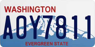 WA license plate AOY7811