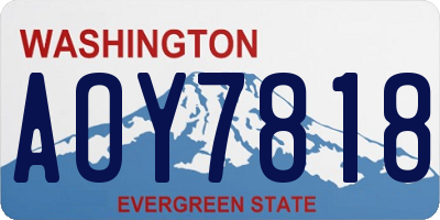 WA license plate AOY7818