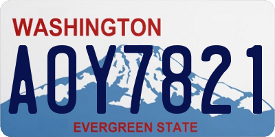 WA license plate AOY7821