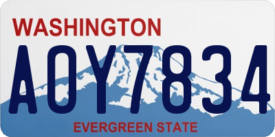 WA license plate AOY7834