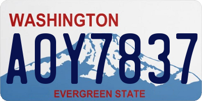 WA license plate AOY7837