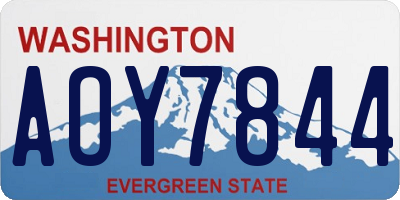WA license plate AOY7844
