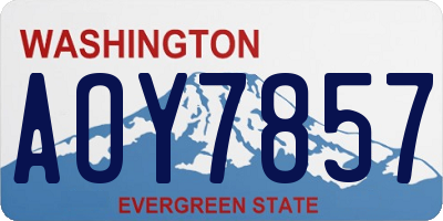 WA license plate AOY7857