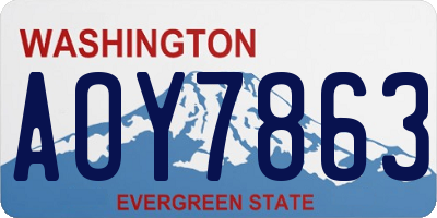 WA license plate AOY7863