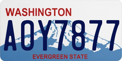 WA license plate AOY7877