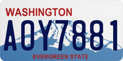 WA license plate AOY7881