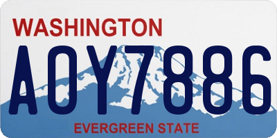 WA license plate AOY7886