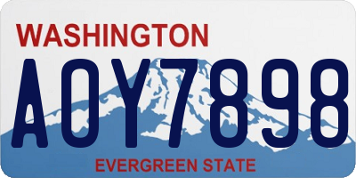 WA license plate AOY7898