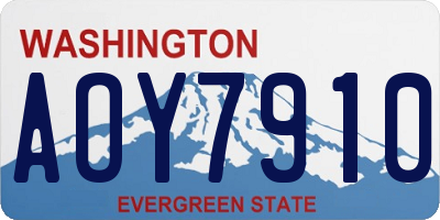 WA license plate AOY7910