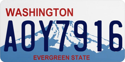 WA license plate AOY7916