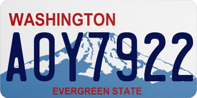WA license plate AOY7922