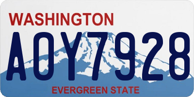 WA license plate AOY7928