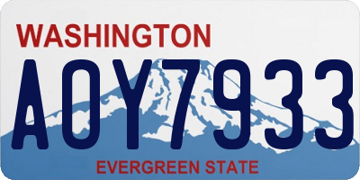 WA license plate AOY7933