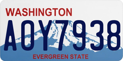 WA license plate AOY7938
