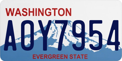 WA license plate AOY7954