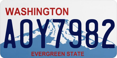 WA license plate AOY7982