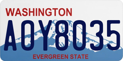 WA license plate AOY8035