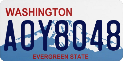 WA license plate AOY8048