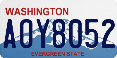 WA license plate AOY8052