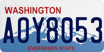 WA license plate AOY8053