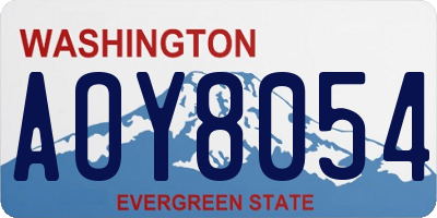 WA license plate AOY8054