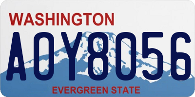 WA license plate AOY8056