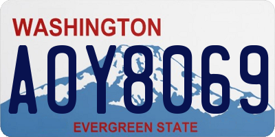 WA license plate AOY8069