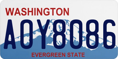WA license plate AOY8086