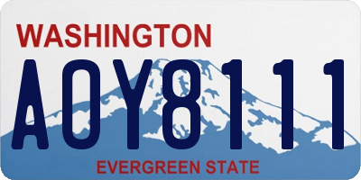 WA license plate AOY8111