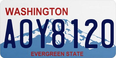 WA license plate AOY8120