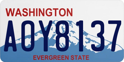 WA license plate AOY8137