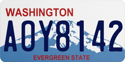 WA license plate AOY8142