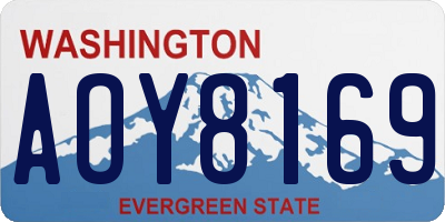 WA license plate AOY8169