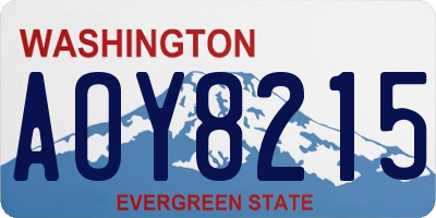 WA license plate AOY8215