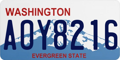 WA license plate AOY8216