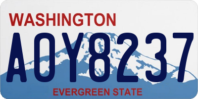 WA license plate AOY8237