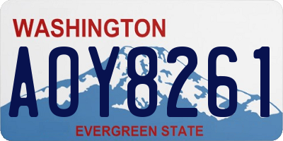 WA license plate AOY8261
