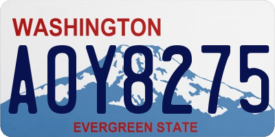 WA license plate AOY8275