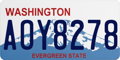 WA license plate AOY8278