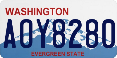 WA license plate AOY8280