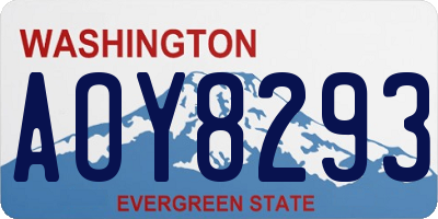 WA license plate AOY8293