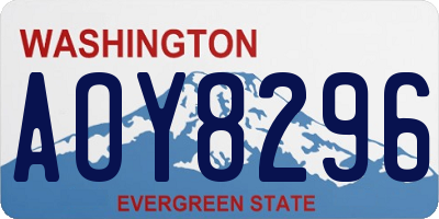 WA license plate AOY8296
