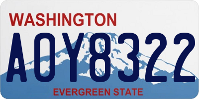 WA license plate AOY8322