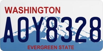 WA license plate AOY8328